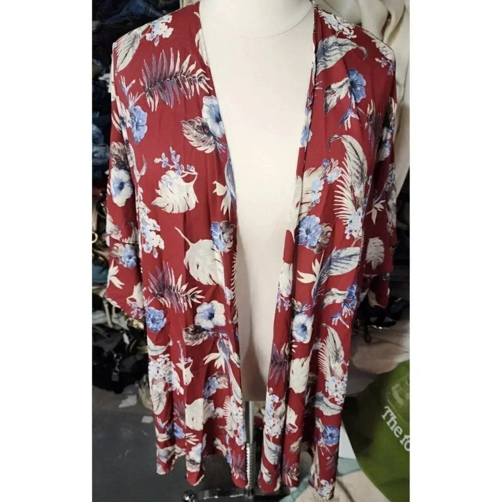 Meri Syke Rust Brown Floral Cover Plus Size 2XL